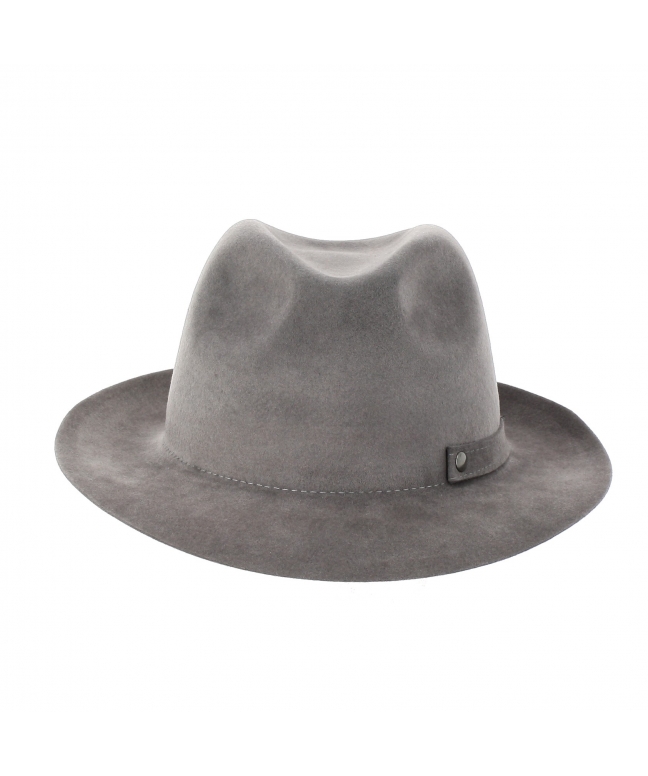 Men's lapin Fedora hat with felt and snaps
